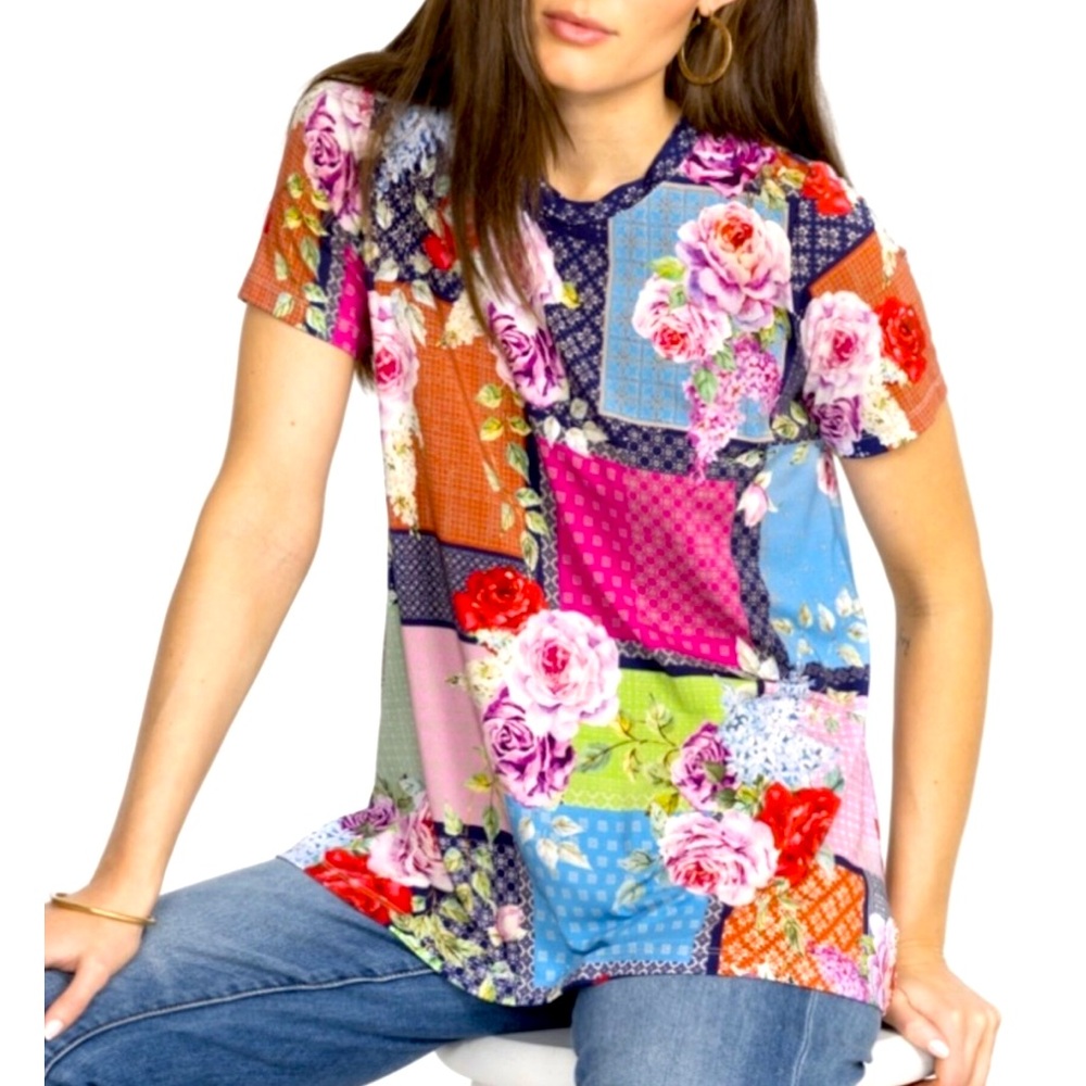 JOHNNY WAS “Rose patch” tee NWT